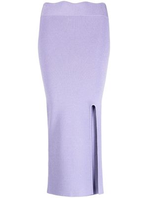 Galvan London jupe nervurée Delia à coupe mi-longue - Violet