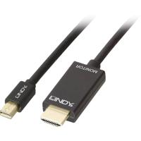 LINDY 36927 DisplayPort-kabel Mini-displayport / HDMI Adapterkabel Mini DisplayPort-stekker, HDMI-A-stekker 2.00 m Zwart