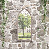 Tuinspiegel 100x45 cm ijzer zandkleurig