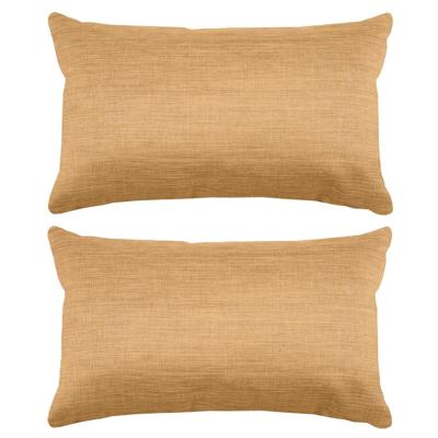 Stof Textile sierkussen Bea - 2x - camel - 30 x 50 cm - bank kussens - polyester