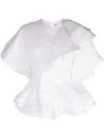 Palmer//Harding blouse asymétrique à volants - Blanc