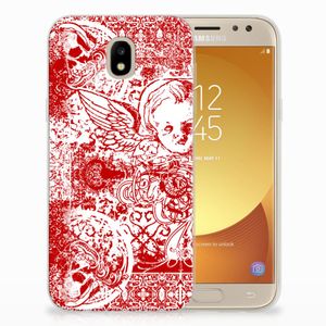 Silicone Back Case Samsung Galaxy J5 2017 Angel Skull Rood