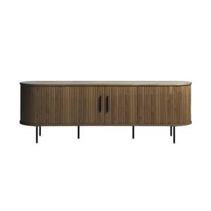 Olivine Lenn TV meubel Gerookt Eiken - Hout - Zwarte Poten - B 180 cm