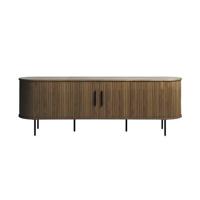 Olivine Lenn TV meubel Gerookt Eiken - Hout - Zwarte Poten - B 180 cm