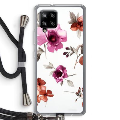 Geschilderde bloemen: Samsung Galaxy A42 5G Transparant Hoesje met koord