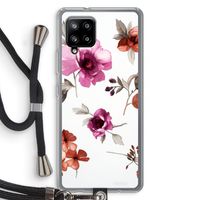 Geschilderde bloemen: Samsung Galaxy A42 5G Transparant Hoesje met koord