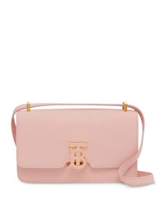 Burberry sac porté épaule en cuir à plaque logo - Rose