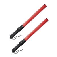 Professionele Verkeerswijzer met licht - Set van 2x stuks - Verkeersregelaar benodigdheden - 54 cm - Professionele Verkeerswijzer met licht - Set van 2x stuks - Verkeersregelaar benodigdheden - 54 cm -
