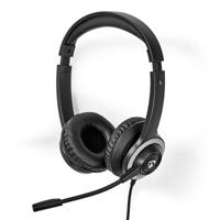 Nedis PC-Headset | On-Ear | Stereo | USB Type-A / USB Type-C | Inklapbare Microfoon | Zwart - CHSTU310BK