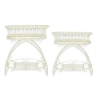 A PAIR OF WHITE IRON PLANT STANDS