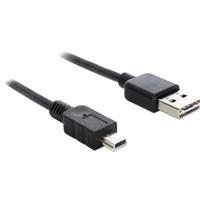 DeLOCK easy-usb-a 2.0 male > mini usb-b 2.0 male kabel (zwart, 3 meter)