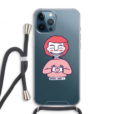 Hartje: iPhone 12 Pro Max Transparant Hoesje met koord