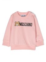 Moschino Kids sweat en coton à logo imprimé - Rose