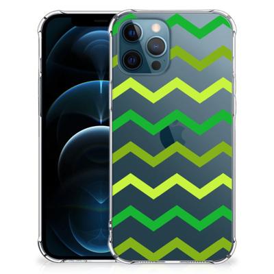 iPhone 12 | 12 Pro Doorzichtige Silicone Hoesje Zigzag Groen iPhone 12 | 12 Pro Doorzichtige Silicone Hoesje Zigzag Groen