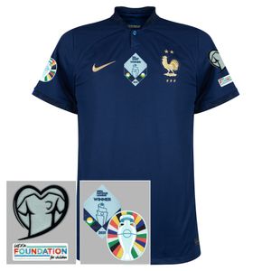 Frankrijk Shirt Thuis 2022-2023 + EK 2024 Kwalificatie Badges