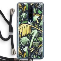 Tropical Palms Dark: OnePlus 7 Pro Transparant Hoesje met koord