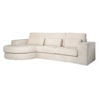 Sofa Felix 2,5-zits + lounge links rond white chenille