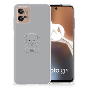 Motorola Moto G32 Telefoonhoesje met Naam Grijs Baby Olifant
