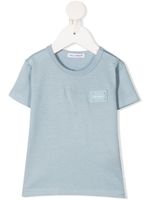 Dolce & Gabbana Kids t-shirt en coton à patch logo - Bleu - thumbnail