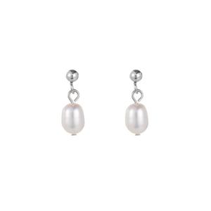 Go Dutch Label Hang Oorbellen met Parel Zilver