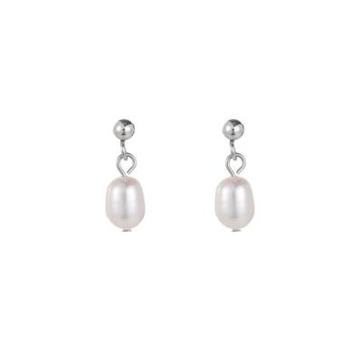 Go Dutch Label Hang Oorbellen met Parel Zilver