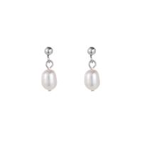 Go Dutch Label Hang Oorbellen met Parel Zilver