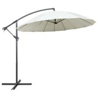 Zweefparasol met aluminium paal 3 m wit