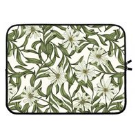 Wit bloemenpatroon: Laptop sleeve 15 inch