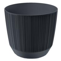 Prosperplast Plantenpot - stripe - antraciet grijs - D20xH17 cm