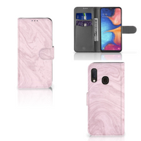 Samsung Galaxy A20e Bookcase Marble Pink - Origineel Cadeau Vriendin