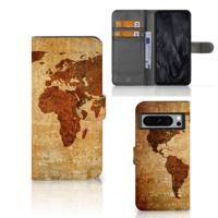 Google Pixel 8 Pro | Flip Cover | Wereldkaart