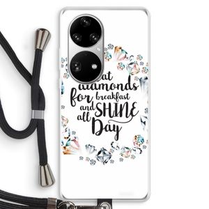 Diamonds: Huawei P50 Pro Transparant Hoesje met koord