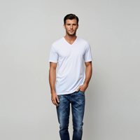 Davis&apos; V Neck 3 pack White- Long Fit