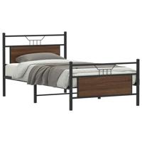 Bedframe zonder matras 107x203 cm spaanplaat bruin eikenkleurig
