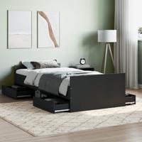 Bedframe met hoofd- en voeteneinde zwart 90x190 cm