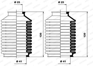 Stuurhoes, stuureenheid MOOG, Inbouwplaats: Vooras links en rechts, u.a. für VW, Seat