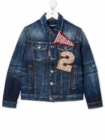 DSQUARED2 KIDS veste en jean à patch logo - Bleu