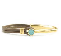 Qoss Taupe Armband Coco Groen | Goud - Maat S