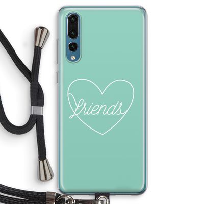 Friends heart pastel: Huawei P20 Pro Transparant Hoesje met koord
