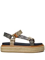 Tory Burch espadrilles à motif monogrammé - Bleu