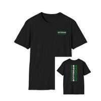 T-shirt regular zwart - Rotterdam groen wit groen - logo voor en achter