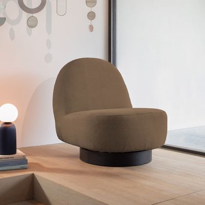 Zuiver Draaifauteuil 'Eden' Chenille, kleur Mosgroen