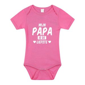 Mijn papa is de liefste cadeau baby rompertje roze voor meisjes