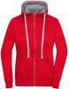 James & Nicholson JN962 Ladies´ Lifestyle Zip-Hoody - Red/Grey-Heather - L