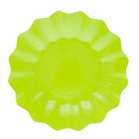 Feestbordjes/gebaksbordjes met schulprand - 8x - lime groen - rond - karton - 21 cm