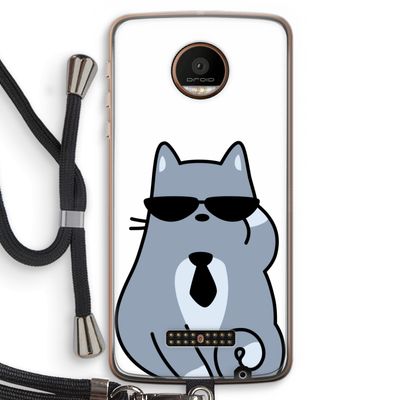 Cool cat: Motorola Moto Z Force Transparant Hoesje met koord