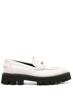 Moschino mocassins en cuir à logo - Blanc - thumbnail