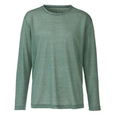 Linnen shirt met lange mouwen, taxus-gestreept XXL Linnen shirt met lange mouwen, taxus-gestreept XXL