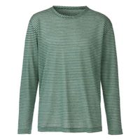 Linnen shirt met lange mouwen, taxus-gestreept XXL - thumbnail