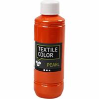 Creativ Company Textielkleur, parelmoer, oranje, 250 ml/ 1 fles Creativ Company Textielkleur, parelmoer, oranje, 250 ml/ 1 fles